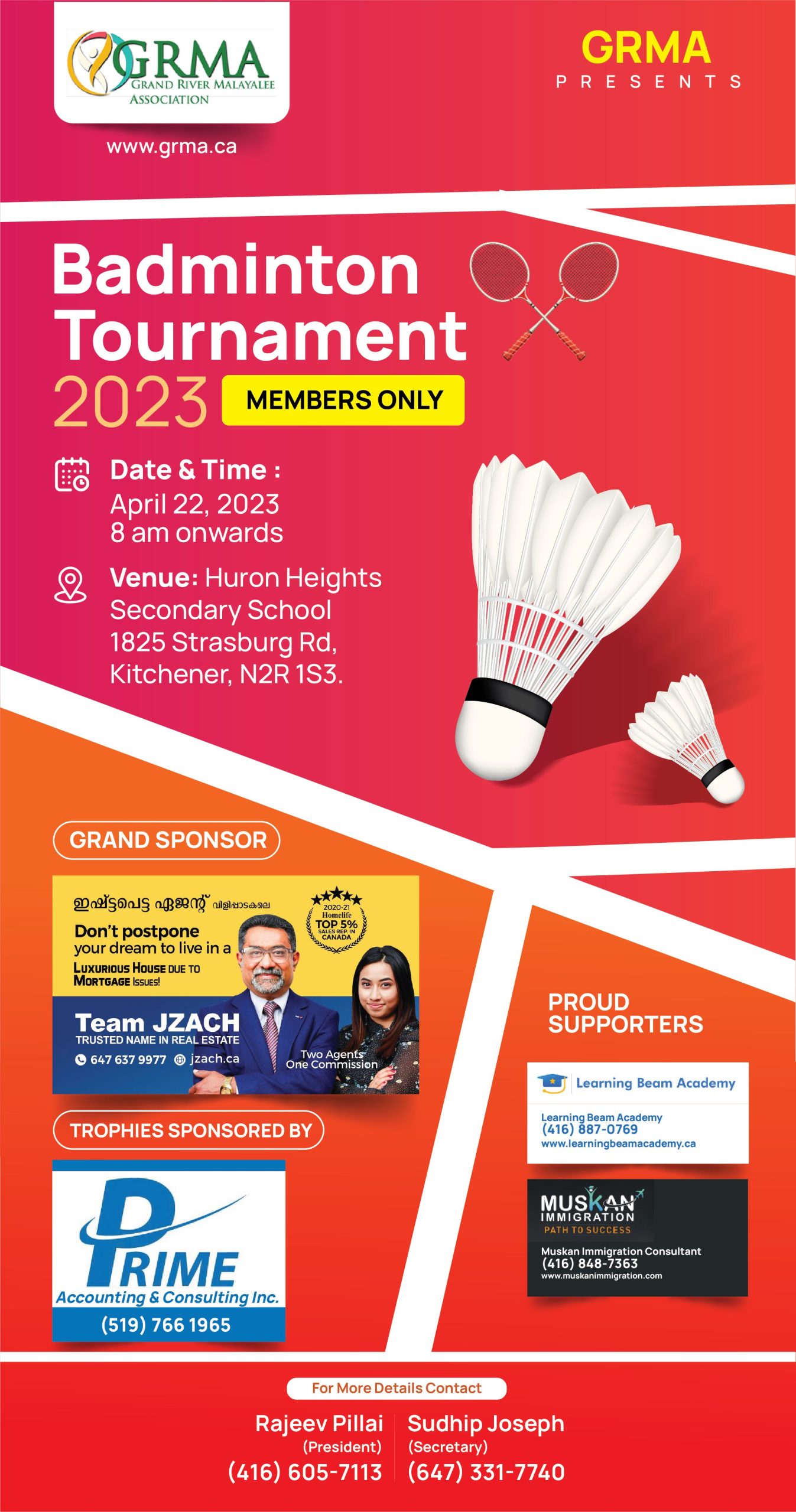 GRMA Presents Badminton Tournament 2023